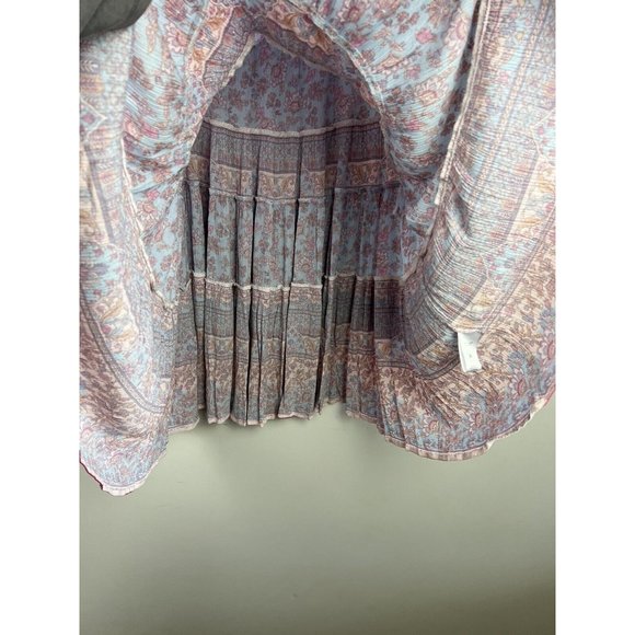 Arnhem Christina Maxi Skirt Pink Iris Floral Tiered Boho Peasant Spell Size M 12 - Picture 11 of 15